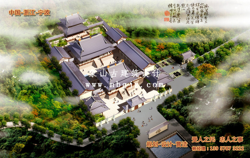 仿古建筑設(shè)計(jì)_浙江杭州依云寺規(guī)劃設(shè)計(jì)